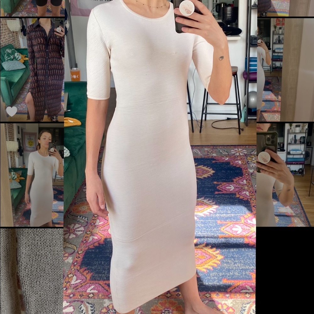 Gabriela Hearst Ribbed Asymmetric Maxi Dress